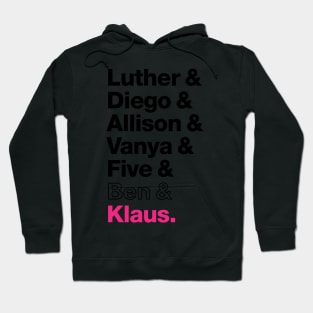 The Members of the Umbrella Academy - Black, Clear, Pink Hoodie